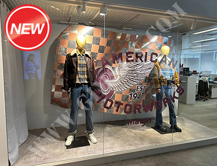 金属造形ウィンドウ用什器(Wrangler)