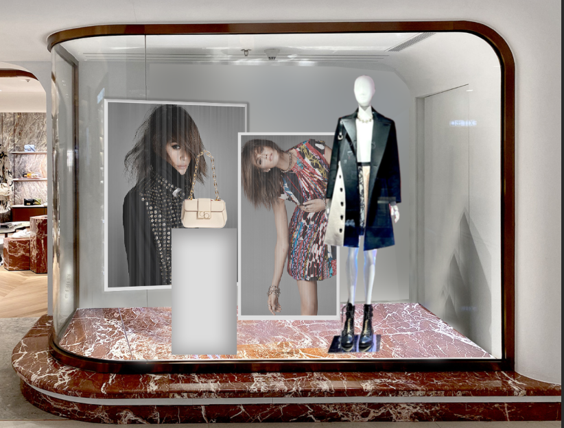 レンチキュラー・クリエイティブウィンドウ、レンチキュラー印刷、リテールウィンドウディスプレイ