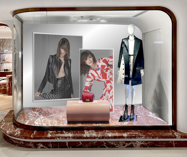 レンチキュラー・クリエイティブウィンドウ、レンチキュラー印刷、リテールウィンドウディスプレイ