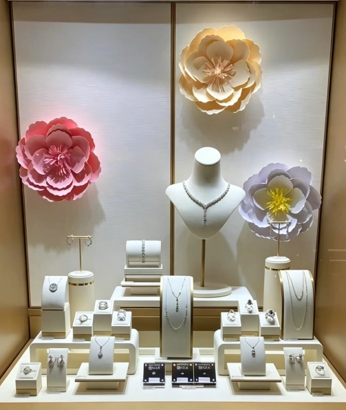 纸艺零售展示：简约设计打造高端视觉