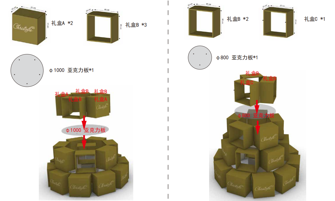 禮盒堆的空間關係——尺寸變化、層級關係與錯落排列